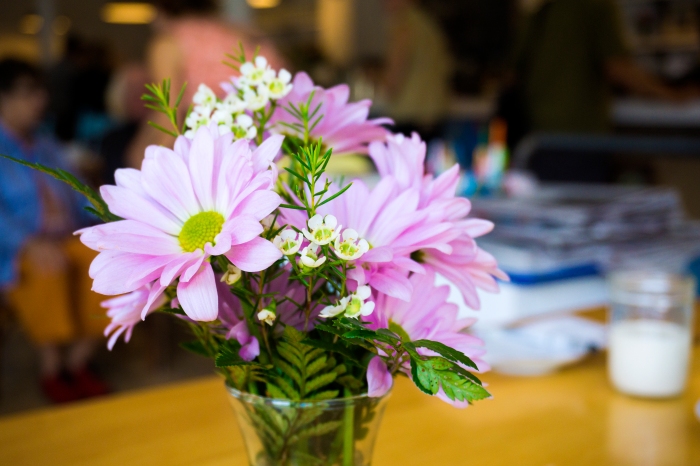 Each table at Down Home Kitchen had fresh flowers